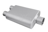FlowMonster 2-Chamber Steel 2.5 Inch Muffler 425403-FM Muffler, FlowMonster, Aggressive Sound, 2-Chamber, 2.50 in. Dual Inlet, 3.00 in. Single Outlet, Steel, Aluminized, Universal, Each thumbnail 8