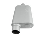 FlowMonster 2-Chamber Steel 3 Inch Muffler 43041-FM Muffler, FlowMonster, Aggressive Sound, 2-Chamber, 3.00 in. Single Inlet, 3.00 in. Single Outlet, Steel, Aluminized, Universal, Each thumbnail 1