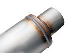 FlowMonster Absorption 409 Stainless Steel 3 Inch Muffler 12867-FM Mufflers, Mufflers, Round Case, 3.00 in. Center Inlet/Outlet, Reversible, Steel, Natural, 14.00 in. Case Exterior Length, Each thumbnail 4