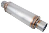 FlowMonster Absorption 409 Stainless Steel 3 Inch Muffler 12867-FM Mufflers, Mufflers, Round Case, 3.00 in. Center Inlet/Outlet, Reversible, Steel, Natural, 14.00 in. Case Exterior Length, Each thumbnail 5