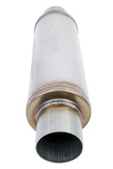 FlowMonster Absorption 409 Stainless Steel 3 Inch Muffler 12867-FM Mufflers, Mufflers, Round Case, 3.00 in. Center Inlet/Outlet, Reversible, Steel, Natural, 14.00 in. Case Exterior Length, Each thumbnail 7