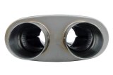 FlowMonster Absorption 409 Stainless Steel 2.5 Inch Muffler 11386-FM Mufflers, Mufflers, Oval Case, 2.50 in. Offset Dual Inlet/Outlet, Reversible, Stainless, Natural, 14.00 in. Case Exterior Length, Each thumbnail 4