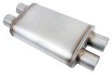 FlowMonster Absorption 409 Stainless Steel 2.5 Inch Muffler 11386-FM Mufflers, Mufflers, Oval Case, 2.50 in. Offset Dual Inlet/Outlet, Reversible, Stainless, Natural, 14.00 in. Case Exterior Length, Each thumbnail 5