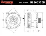 MechMan Elite Series Billet Alternators B8206370B and Generators, Alternators, 12 V, 370 amps, Black Anodized, Serpentine, Buick, Cadillac, Chevy, GMC, Hummer, Each thumbnail 4