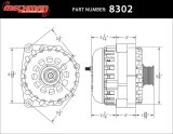 MechMan Elite Series Billet Alternators B8302370B and Generators, Alternators, 12 V, 370 amps, Black Anodized, Serpentine, Buick, Cadillac, Chevrolet, GMC, Hummer, Each thumbnail 5