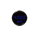 Intellitronix LED Digital Mini Tachometers M9002B Tachometer Gauge, Digital, 0-9,900 rpm, 2 1/16 in. Diameter, Black Face, Blue Numbers, Programmable, Electrical, Each thumbnail 1