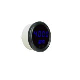 Intellitronix LED Digital Mini Tachometers M9002B Tachometer Gauge, Digital, 0-9,900 rpm, 2 1/16 in. Diameter, Black Face, Blue Numbers, Programmable, Electrical, Each thumbnail 2