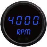 Intellitronix LED Digital Mini Tachometers M9002B Tachometer Gauge, Digital, 0-9,900 rpm, 2 1/16 in. Diameter, Black Face, Blue Numbers, Programmable, Electrical, Each thumbnail 3
