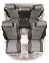 Smittybilt Neoprene Seat Cover Sets S/B471601 Covers, First Row/Second Row, Bucket/Bench, Lowback, Neoprene, Black/Black, Jeep, Set thumbnail 2