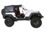 Smittybilt Half Door Side Mirrors S/B7618 Mirrors, Steel, Black, Replacement, Jeep, Pair thumbnail 1
