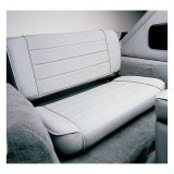 Smittybilt Fold and Tumble Rear Black Vinyl Seat S/B41301 Seat; And Seat; Black; Rear; No Drilling Installation thumbnail 1