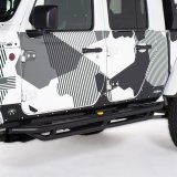Smittybilt SRC Side Armor Guards with Step S/B79634 Rocker Guards, Step, Steel, Black Textured Powdercoated, Jeep, Pair thumbnail 1