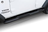 Raptor Series 5 in. Cab Length OE-Style Curved Oval Tube Side Step Bars for 2007-2017 WRANGLER, 2018 WRANGLER JK - 1608-0375BT Bars, OE Style Tube, Steel, Black Textured, Jeep, Pair thumbnail 1