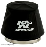 K&N Black Drycharger 6.25in Base ID / 4.375in Top ID / 4.125in Height Air Filter Wrap thumbnail 1