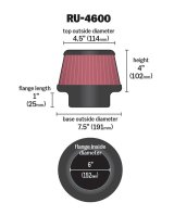 K&N Filter 6 inch Flange 7.5 inch Base 4.5 Top 4 inch Height thumbnail 5