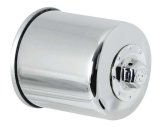 K&N Honda / Kawasaki / Yamaha / Polaris / Victory 2.688in OD x 3.344in H Oil Filter - Chrome thumbnail 3