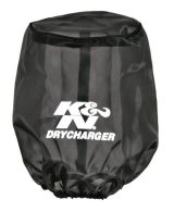 K&N Drycharger Air Filter Wrap Round Tapered Black 5.375in Base ID x 4.375in Top ID x 7 H thumbnail 1