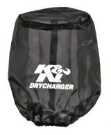 K&N Drycharger Air Filter Wrap Round Tapered Black 5.375in Base ID x 4.375in Top ID x 7 H thumbnail 2