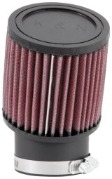 K&N Filter Universal Rubber Round Straight Filter 20 Deg Angled 2-7/16in Flange 3-3/4in OD 4in H thumbnail 1