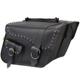 Willie & Max Universal Ranger Studded Large Slant Saddlebags (16 in L x 11 in H x 6.5 in W) - Black thumbnail 1