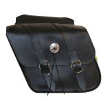 Willie & Max Universal Deluxe Compact Slant Saddlebags (12 in L x 9.5 in W x 5.5 in H) - Black thumbnail 1