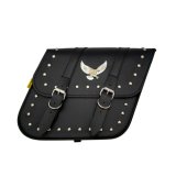 Willie & Max Universal Studded Series Compact Slant Saddlebags (12 in L x 9.5 in W x 5.5 in H)-Black thumbnail 1