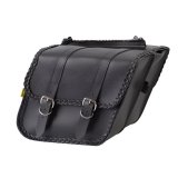 Willie & Max Universal Braided Compact Slant Saddlebags (12 in L x 9.5 W x 5.5 in H) - Black thumbnail 1