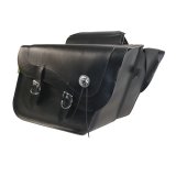 Willie & Max Universal Deluxe Large Slant Saddlebags (16 in L x 11 in W x 6.5 in H) - Black thumbnail 1