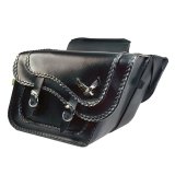 Willie & Max Universal Black Magic Large Slant Saddlebags (16 in L x 11 in W x 6.5 in H) - Black thumbnail 1
