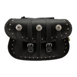 Willie & Max Universal Warrior Straight Saddlebags (14 in L x 10 in W x 4.5 in H) - Black thumbnail 1