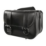 Willie & Max Universal Braided Straight Saddlebags (14.5 in L x 12 in W x 5.5 in H) - Black thumbnail 1