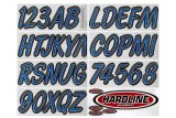 Hardline Boat Lettering Registration Kit 3 in. - 400 Blue/Black thumbnail 1