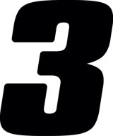 Hardline Dirt Digits 3pk 4 in. - High Gloss Number 3 - Black thumbnail 1