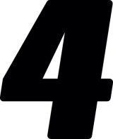 Hardline Dirt Digits 3pk 7 in. - High Gloss Number 4 - Black thumbnail 1
