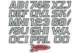 Hardline Boat Lettering Registration Kit 3 in. - 700 Silver/Black thumbnail 1