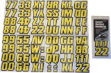 Hardline Snowmobile Lettering Registration Kit 2 in. - 500 Yellow/Black thumbnail 1