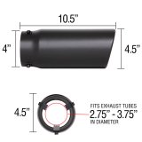 Spectre Exhaust Tip 4-1/2in. OD / Slant - Black thumbnail 4