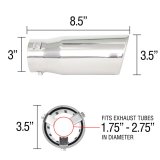 Spectre Exhaust Tip 3-1/2in. OD / Slant thumbnail 5