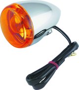 Bikers Choice Chrome Bullet Rear Turn Signal Single Filament Amber Replaces 67104-83 68977-00 thumbnail 1