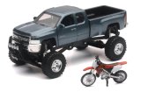 New Ray Toys Chevrolet Silverado with Honda Dirt Bike/ Scale - 1:32 thumbnail 1