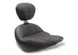 Mustang 18-21 Harley Street Bob Standard Touring Solo Seat w/Driver Backrest - Black thumbnail 1