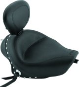 Mustang 04-21 Harley Sportster 3.3 Wide Stud Touring Solo Seat w/Driver Backrest - Black thumbnail 1