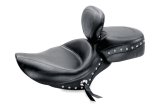 Mustang 04-21 Harley Sportster 3.3 Wide Stud Touring Solo Seat w/Driver Backrest - Black thumbnail 2