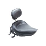 Mustang 06-17 Harley Dyna Wide Touring Solo Seat w/Driver Backrest w/Studs - Black thumbnail 1