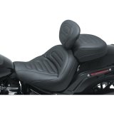 Mustang 18-21 Harley Fat Bob Standard Touring Solo Seat w/Driver Backrest - Black thumbnail 1