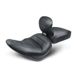 Mustang 18-21 Harley Softail Slim Standard Touring Solo Seat w/Driver Backrest - Black thumbnail 1
