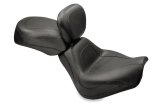 Mustang 00-07 Harley Softail Deuce Sport Touring Solo Seat w/Driver Backrest - Black thumbnail 1