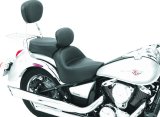 Mustang 06-21 Kawasaki Vulcan 900 Classic, Custom Touring 1PC Seat w/Driver Backrest - Black thumbnail 3