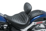 Mustang 20-21 Harley Fat Boy Standard Touring Solo Seat w/Driver Backrest - Black thumbnail 1