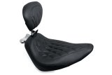 Mustang 00-15 Harley Softail Standard Rear Tire Wide Tripper Solo Seat w/Driver Backrest - Black thumbnail 1